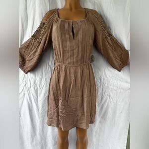 Purple Snow Brown Long Sleeve Dress